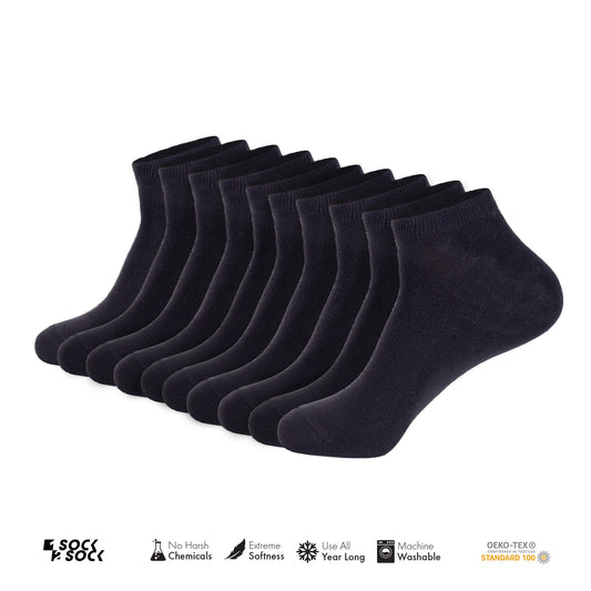 12 PACK THIN ANKLE SOCKS BLACK