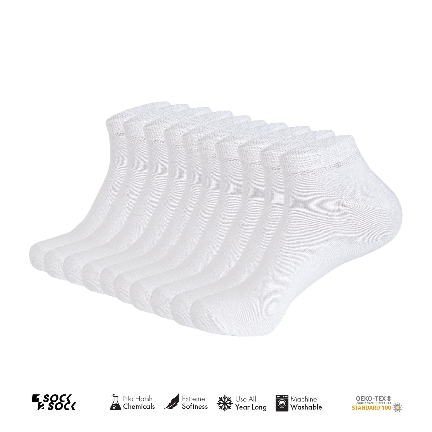 12 PACK THIN ANKLE SOCKS WHITE