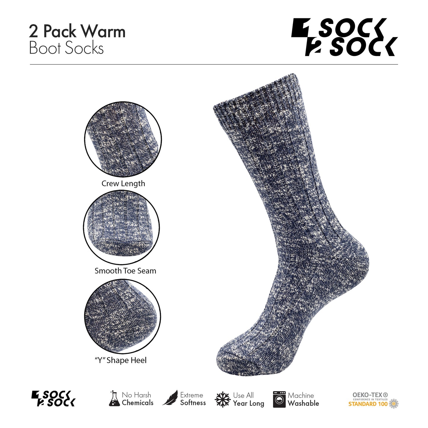 2 PACK WARM BOOT SOCKS