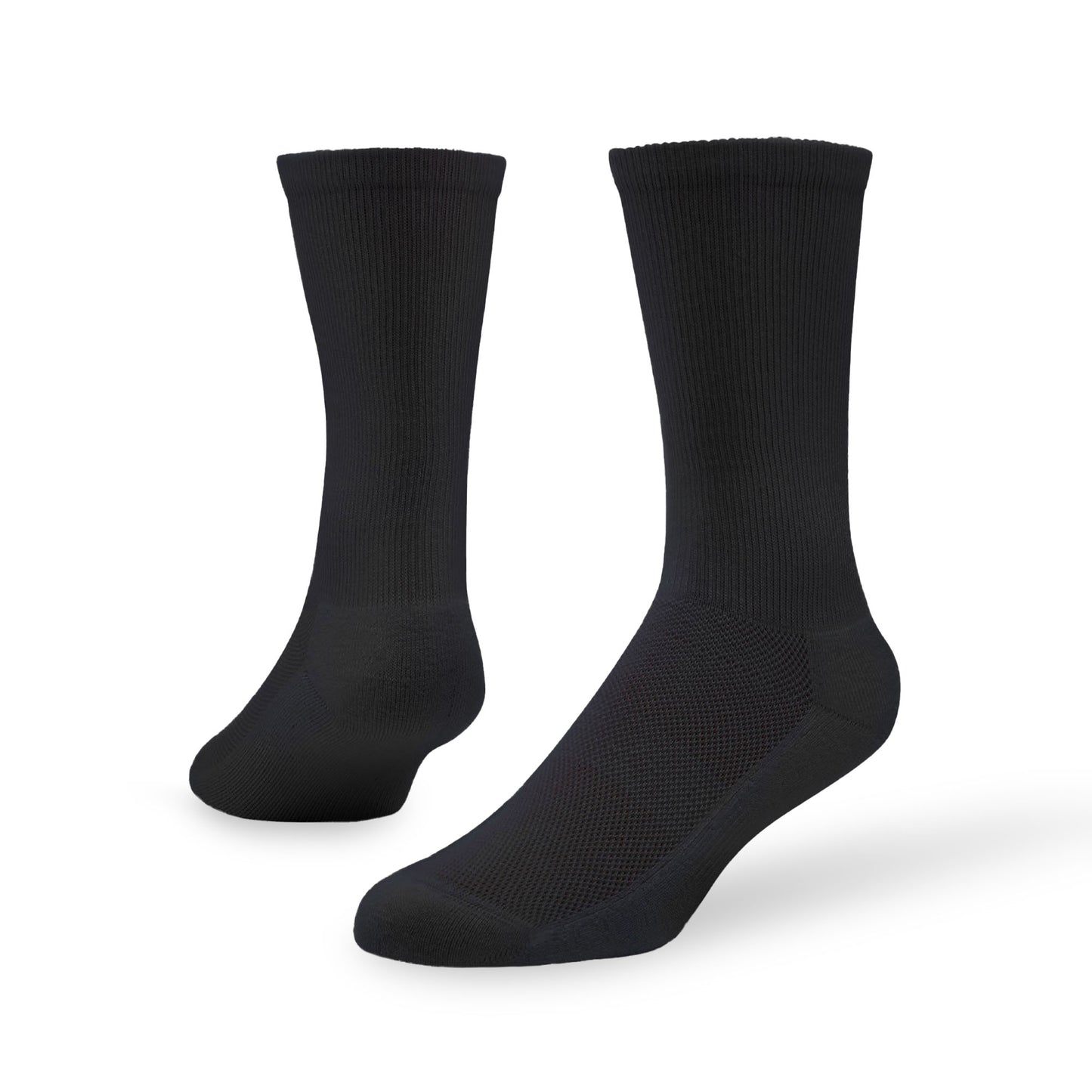 6 PACK ATHLETIC CREW SOCKS BLACK