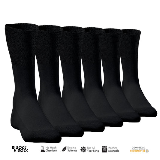 6 PACK DIABETIC SOCKS BLACK