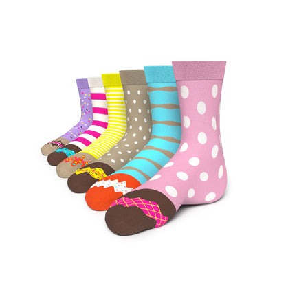 6 PACK COTTON DONUT SOCKS