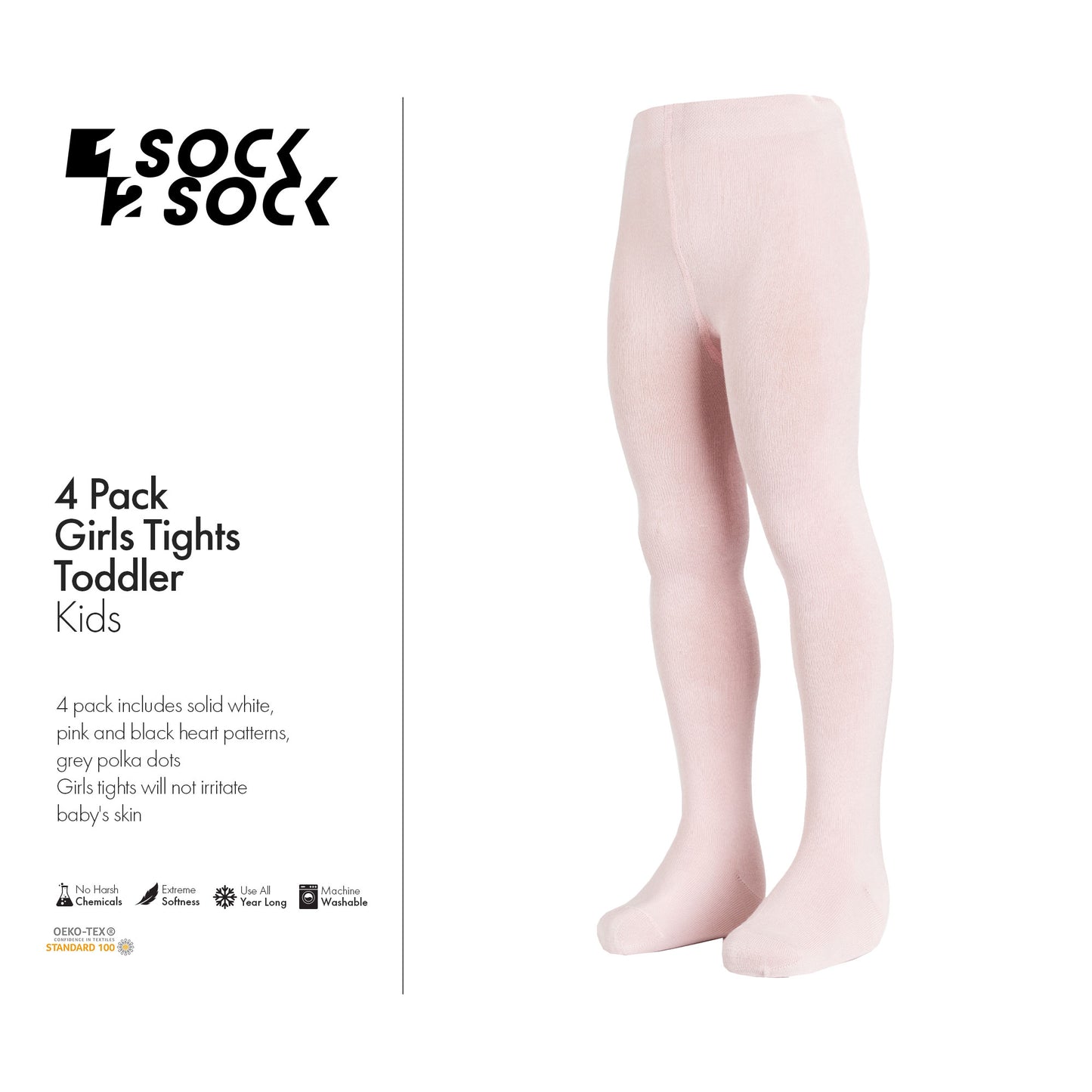 4 PACK GIRLS TIGHTS TODDLER