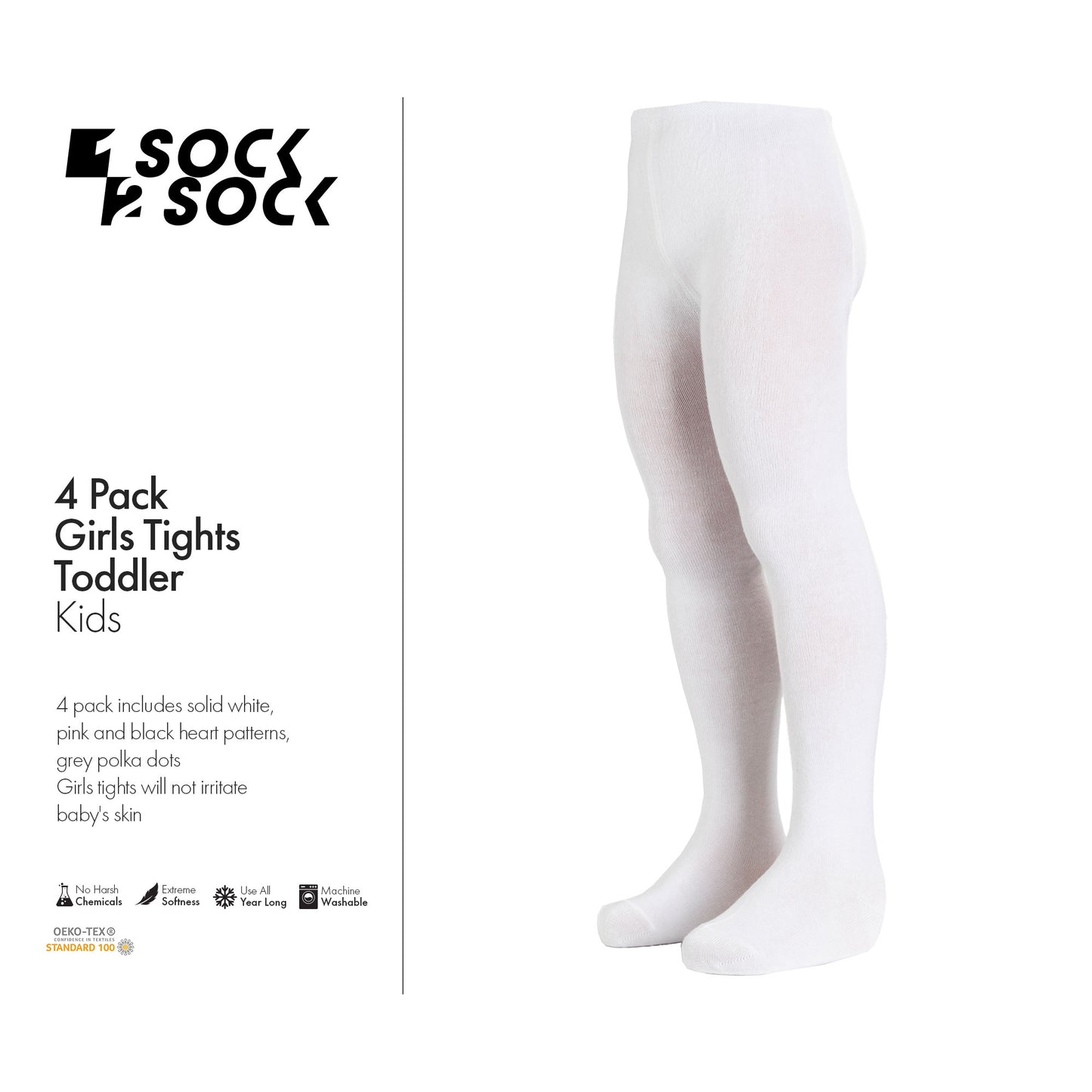 4 PACK GIRLS TIGHTS TODDLER