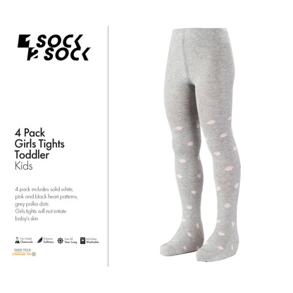 4 PACK GIRLS TIGHTS TODDLER