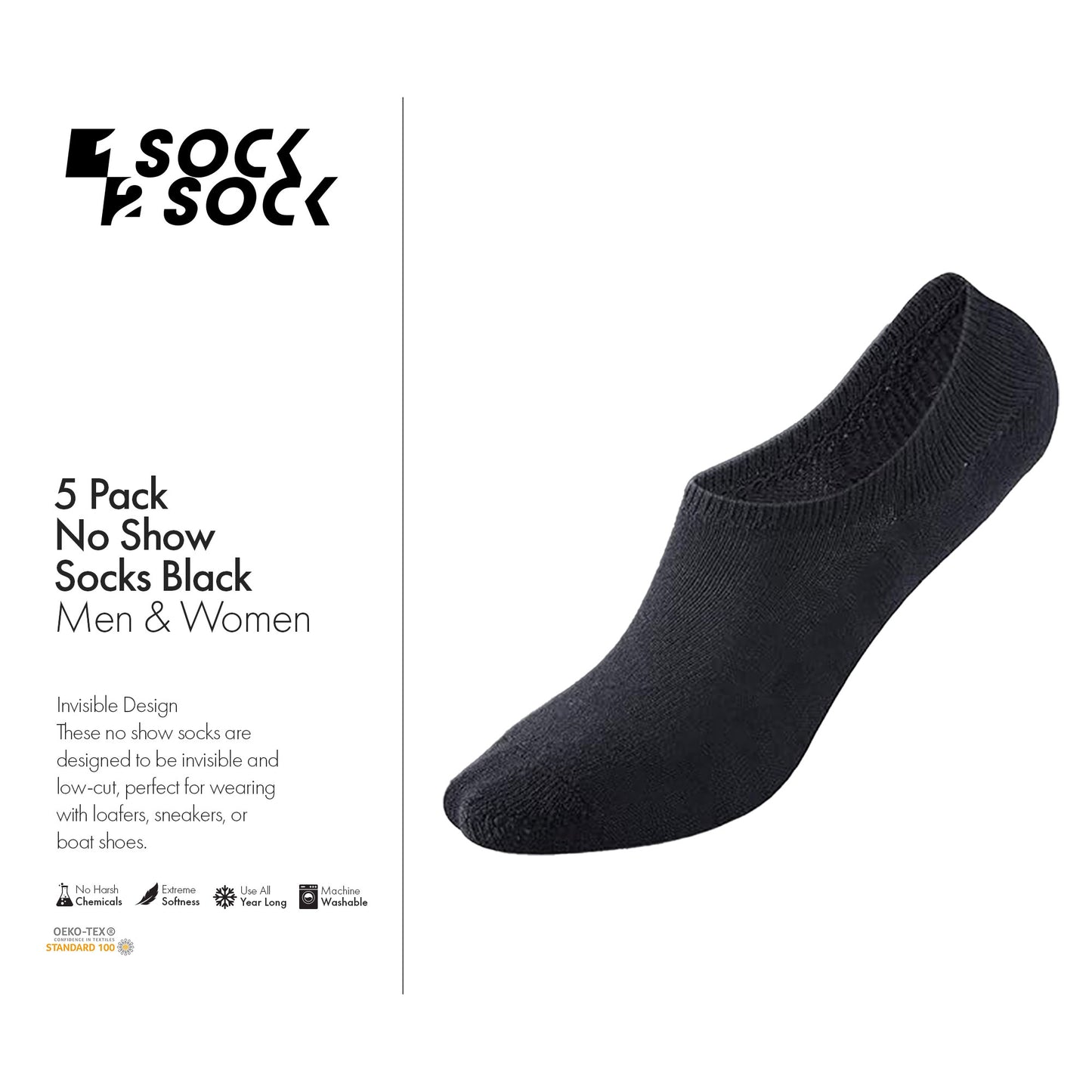 5 PACK INVISIBLE THIN COTTON BLACK