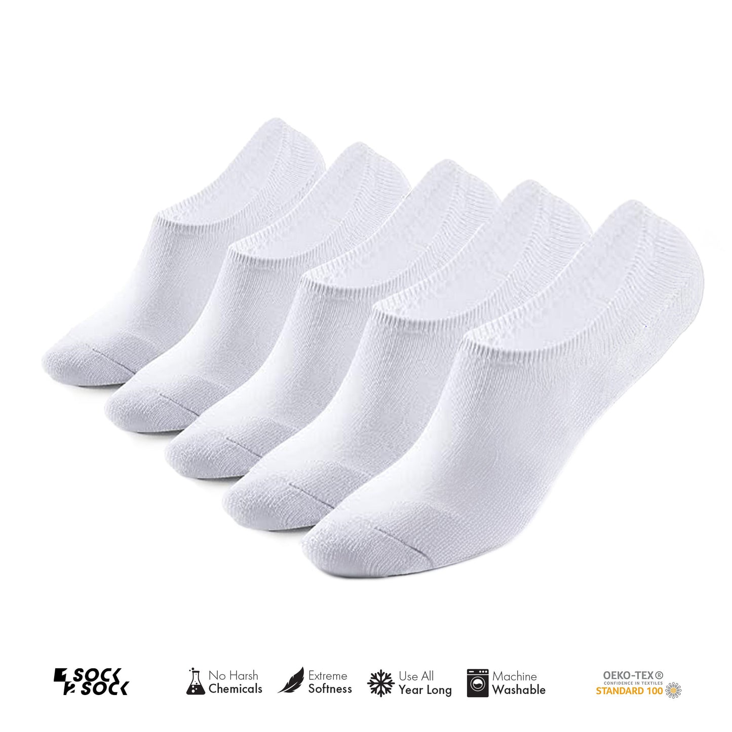 5 PACK INVISIBLE THIN COTTON WHITE