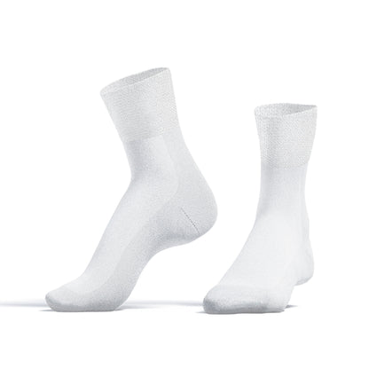 6 PACK DIABETIC QUARTER SOCKS FOR MEN AND WOMEN WHITE