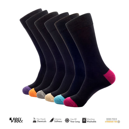 6 PACK BAMBOO SOCKS BLACK