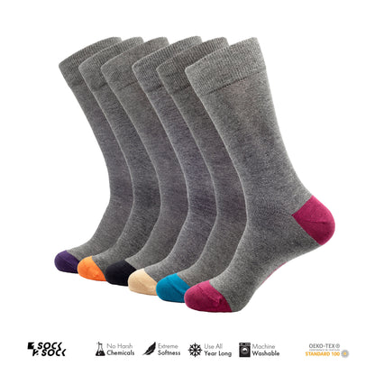 6 PACK BAMBOO SOCKS GREY