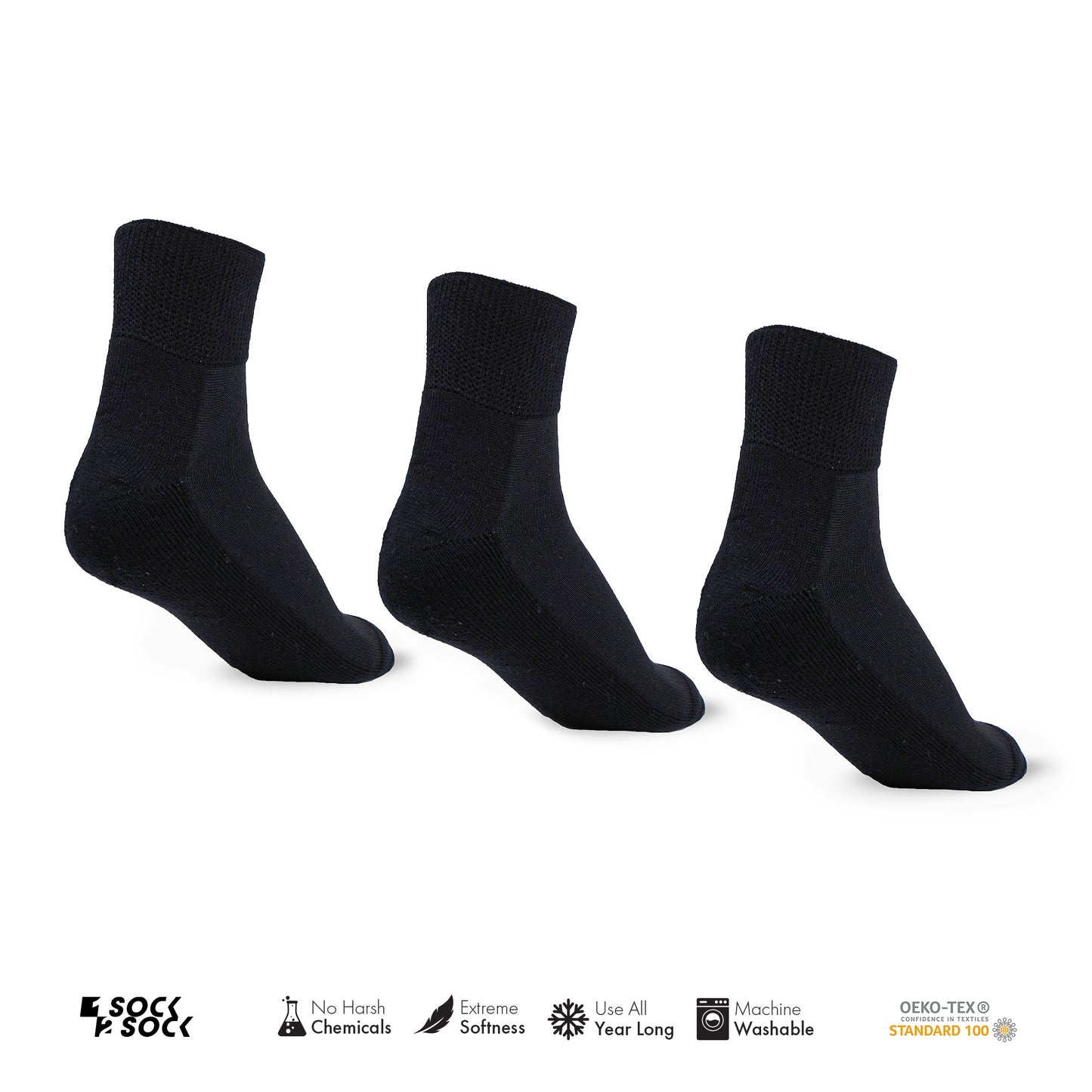 6 PACK DIABETIC QUARTER SOCKS FOR MEN AND WOMEN