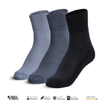 6 PACK DIABETIC QUARTER SOCKS FOR MEN AND WOMEN