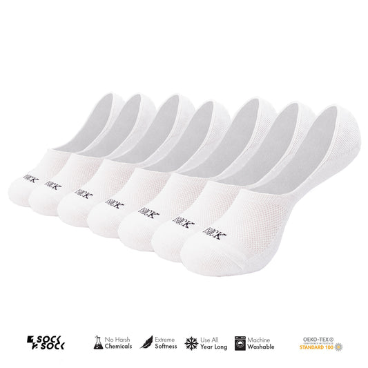 7 PACK NO SHOW LINER SOCKS WHITE