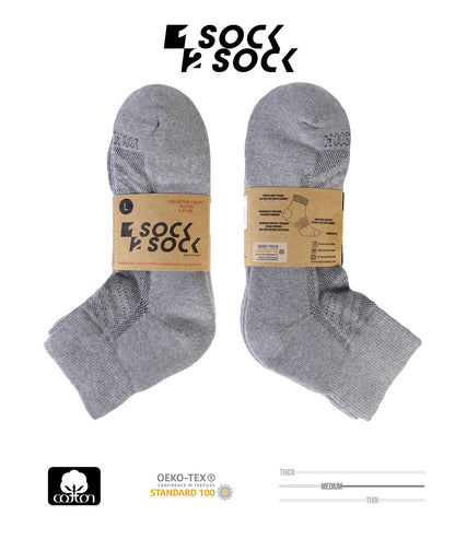 6 PACK QUARTER CREW SOCKS SILVER