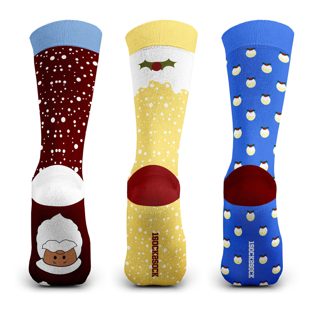 3 PACK CHRISTMAS SOCKS MISTLETOE