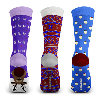 3 PACK CHRISTMAS SOCKS MOOSE