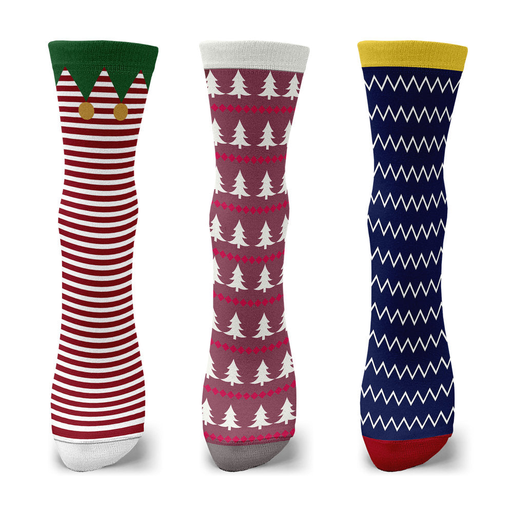 3 PACK CHRISTMAS SOCKS ELFIE SELFIE