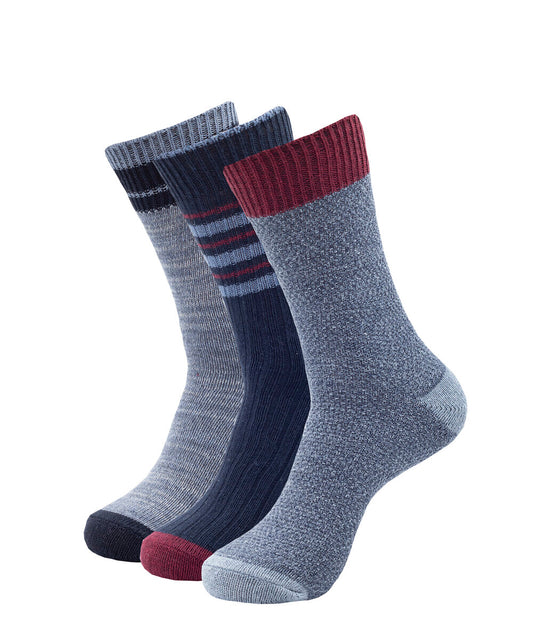 3 PACK COMFORT BOOT SOCKS BLUE