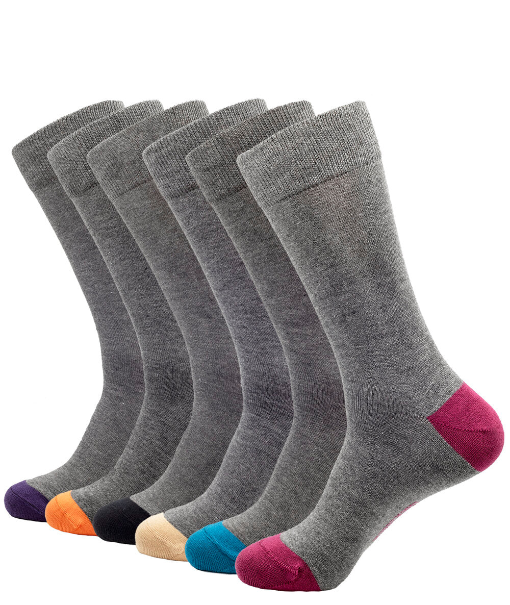 6 PACK BAMBOO SOCKS GREY