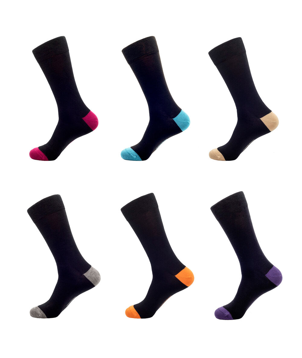 6 PACK BAMBOO SOCKS BLACK