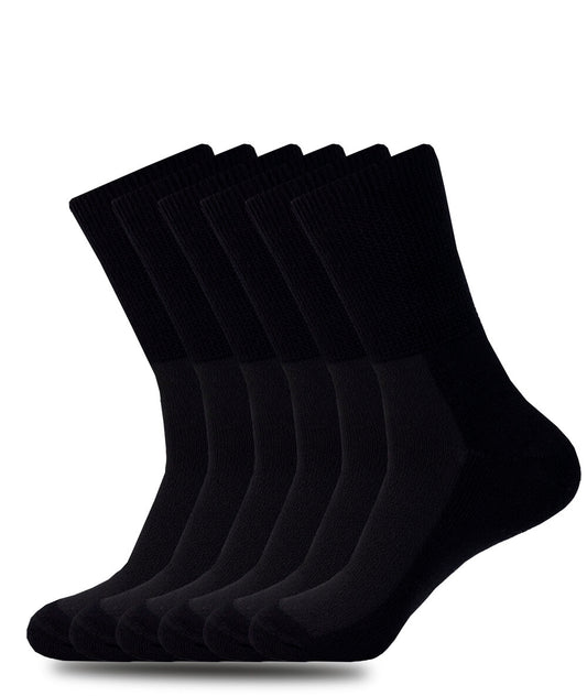 6 PACK DIABETIC SOCKS BLACK